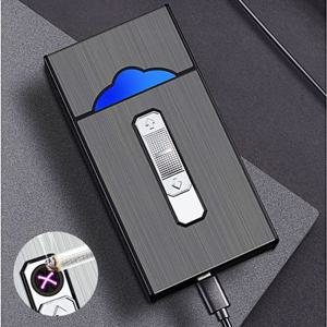 자석 담뱃갑 얇은 긴 에쎄 20개비 메탈 담배 케이스 usb 충전식 라이터