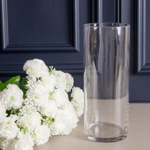 [2+1] 유리 글라스 대형 원형 원통 긴 화병 10x25cm 꽃병 인테리어 장식 소품 투명 원예 용품 꽃꽂이