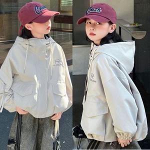 여아 초등 박시핏 포켓 후드 바람막이 점퍼