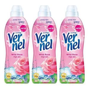 버넬 고농축 섬유유연제 와일드 로즈 본품 900ml 3개