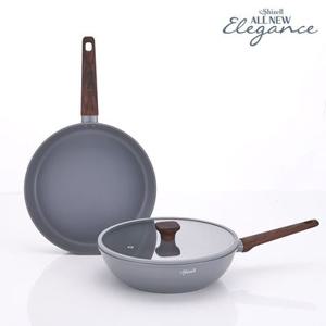[쉬젤] 올뉴엘레강스 IH 프라이팬 2종G세트 (프라이팬28+궁중팬28+커버28)