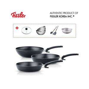 [휘슬러] 아다만트 컴포트 IH 인덕션 프라이팬 세트 + 유리뚜껑 28cm +  믹싱볼 3종 + 에센 채반 + 실리콘 조리도구 2