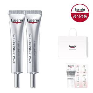 유세린 하이알루론 3X 아이크림 15ml 2개 [증]듀오앰플샤쉐4ml+에피셀린세럼7ml+쇼핑백