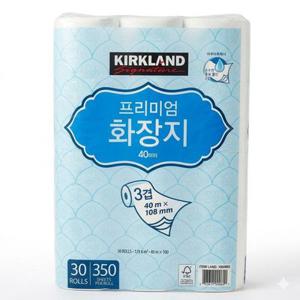 코스트코 커클랜드 휴지 3겹40m30롤 1팩 화장지 두루마리휴지 물에잘녹는 무형광 프리미엄