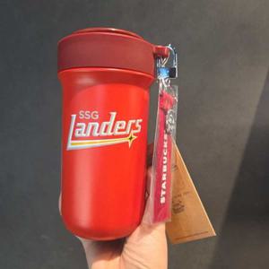 스타벅스 캔쿨러 텀블러 473ml KBO콜라보 SSG랜더스 이름 각인 가능