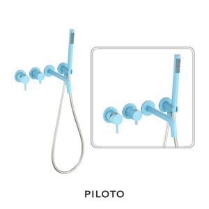 뚜뚜벽매립욕조1701 라이트블루 벽매립수전 욕조수전 컬러 수전