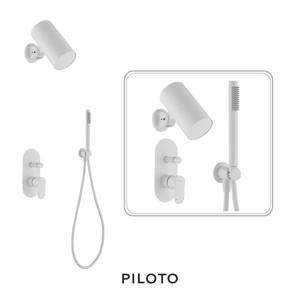 크롱벽매립해바라기1401 밀크화이트 컬러 수전 벽매립 해바라기수전 컬러샤워기