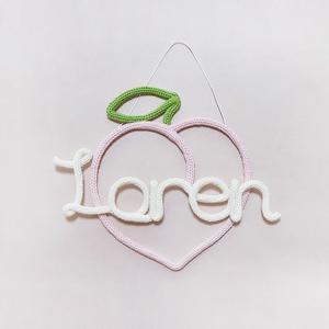 니트레터링 벽장식, 복숭아 배경, 아기촬영소품, 월행잉 장식, 인테리어 소품