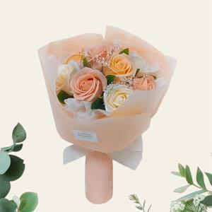 비누장미 10송이 꽃다발, 미니안개 프리저브드, 장미꽃다발, 비누꽃다발