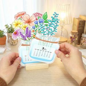 한 송이씩 12개월 완성 2026 꽃 달력 특별한 선물 2026년 미니 탁상 꽃병 캘린더