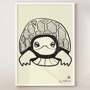 거북이 그림 풍수 포스터 동물 일러스트 복들어오는 인테리어