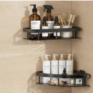 무타공 접착식 욕실선반 세면대 화장실 욕실정리대 코너형/일자형 블