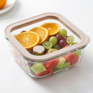 브리드 내열 강화유리 사각 밀폐용기 냉동밥보관용기 610ml 올 글라스 에어홀