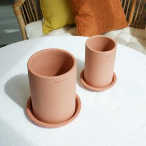 컬러 토분 2nd Edtion 국산수제토기 긴 소형 - 여주 원기둥 하이 화분