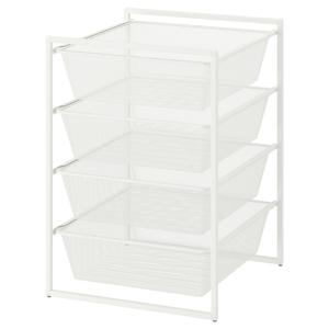 요낙셀 4단 수납장 메쉬바구니 팬트리 베란다 50x51x70cm