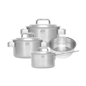 316Ti 스텐 프로 냄비 4종 세트(편수16cm,양수20,24cm,찜기20cm)