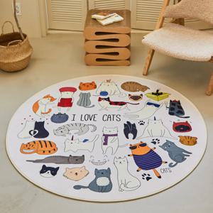 러브캣츠 반려묘 인테리어 사계절 거실 원형 러그 카페트 2size