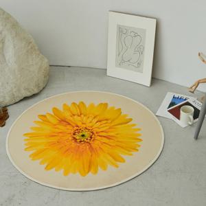 볼플라워 포인트 인테리어 사계절 거실 원형 러그 카페트 2colors 2size