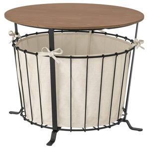 엥에스뷘 사이드테이블 보조 미니 수납 60cm 블랙/소나무 라이트 스테인 브라운