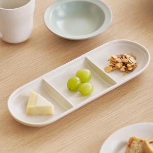 밀로 국산 3칸 나눔접시 1P 반찬 찬기 집들이 자취 선물