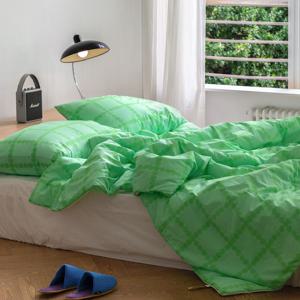 부드러운 4온스 콜드벡스 모달 차렵이불 - 블라썸 체크 멜론 소다