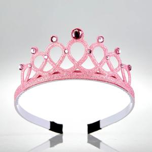 큐빅 티아라 헤어밴드 핑크