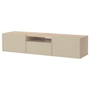 베스토 TV장식장 화이트스테인 참나무무늬/크루크마카레 베이지 180x42x39cm