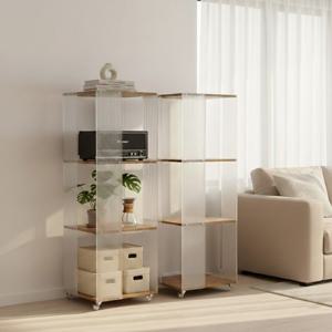 모던 플리츠 아크릴 이동식 선반 수납장 트롤리