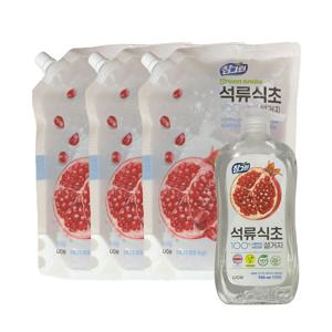 참그린 석류식초 설거지 주방세제 용기 750ml+리필 1L x 3개
