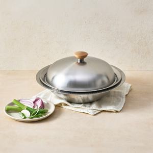 스키야키 전골냄비 & 우드 핸들 찜기 26cm 세트