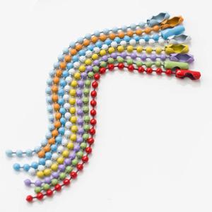 컬러 군번줄 10CM 볼 체인 구슬 줄 액세서리 키링 부자재 DIY 실버볼 군인 열쇠고리