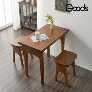 BW 1인/2인 지붕형다리 식탁세트 소나무원목 2컬러 사각보조식탁 싱글 부부식탁 빈티지
