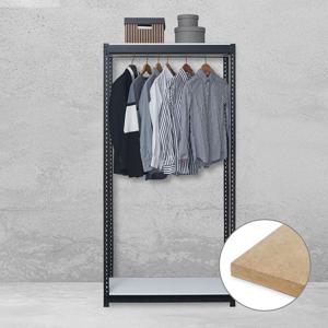 시스템행거 무볼트 철제선반 조립식앵글 드레스룸 2단1행거 MDF