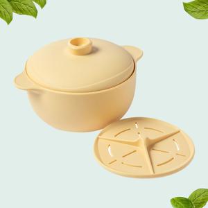 국산 전자레인지 실리콘 찜기  옐로우버터  환경호르몬 없는 실리콘 다용도 찜냅비 찜솥