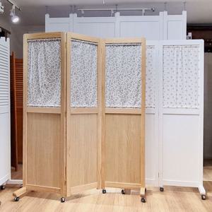 틈이 보이지 않는 플라워 180 바퀴 파티션 3단 원목 인테리어파티션 공간분리 칸막이