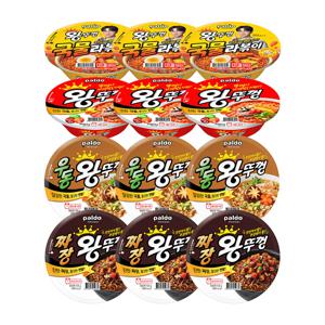 팔도 왕뚜껑 라볶이 130g x3개+왕뚜껑x3+우동왕뚜껑x3+짜장왕뚜껑x3
