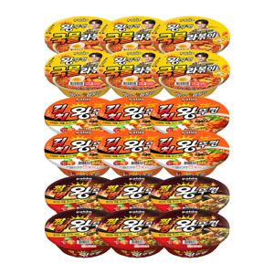 팔도 왕뚜껑 라볶이 130g x6개+김치왕뚜껑 110g x6+짬뽕왕뚜껑 110g x6