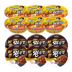 팔도 왕뚜껑 라볶이 130g x6개+짜장 왕뚜껑 105g x6개