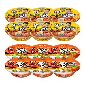 팔도 왕뚜껑 라볶이 130g x6개+김치 왕뚜껑 110g x6개