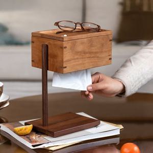 [해외] 내추럴 다용도 원목 티슈케이스 직사각커버 휴지케이스 홈카페 인테리어 소품