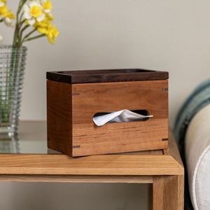 [해외] 내추럴 원목 티슈케이스 직사각커버 휴지케이스 홈카페 인테리어 소품