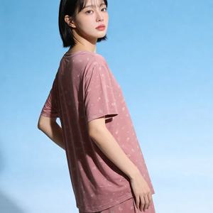 6C24 여성용 냉감 아이스 여름 파자마 반팔 실내복
