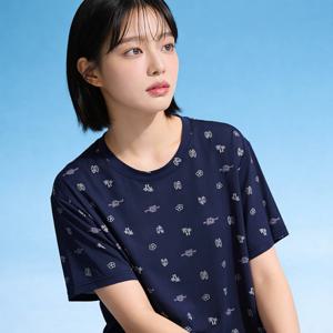 6C22 여성용 냉감 아이스 여름 파자마 반팔 실내복