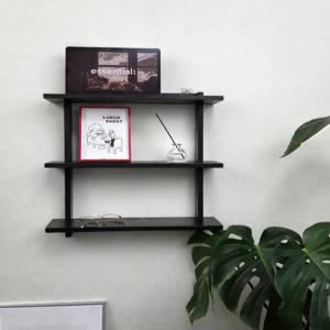 블랙 라왕합판 3단 벽선반 무지주 선반