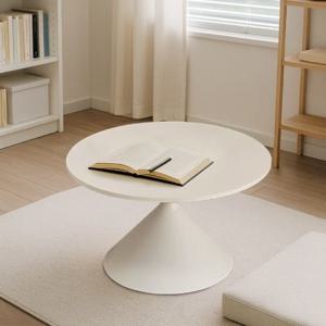 은은한 무광 묵직한바디 미니멀감성 원형 사이드테이블(500 2컬러)