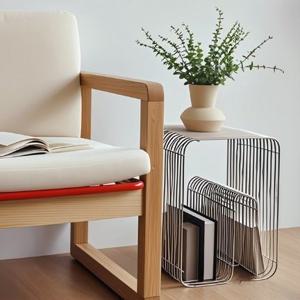 2-WAY 오브제디자인 내구성좋은 스틸바디 와이어 협탁(325 실버)