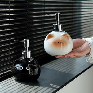 고양이 다용도 핸드워시 주방세제 도자기 디스펜서 370ml (2종 택1)