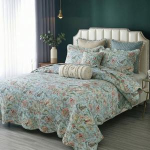 순면 누빔 스프레드 양면 이불 세트 이스턴킹 라지킹 미라지침대 침구 에스닉플라워