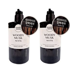 해피바스 우디머스크 바디워시 910gx2개 대용량 세라마이드 보습 향좋은 샤워젤