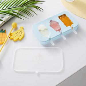 캔디바 모양 실리콘 아이스크림 틀 뚜껑포함